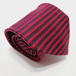 Brooks Brothers Necktie Red Stripe Pattern Silk Neck Tie 56x3.75"